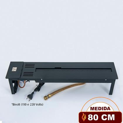 Imagem de Lareira a gás Fogo e Art Luna de 80cm com pedras vulcânicas