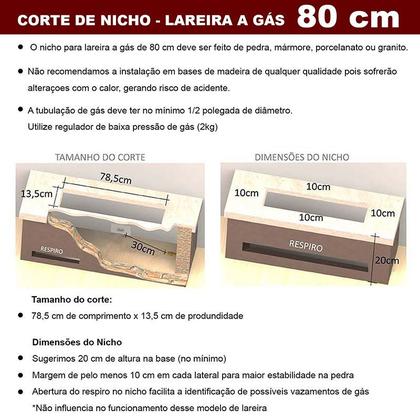 Imagem de Lareira a gás Fogo e Art Luna de 80cm com pedras vulcânicas