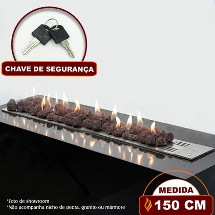 Imagem de Lareira a Gás Império 150cm - Aço Inox - Fogo & Art