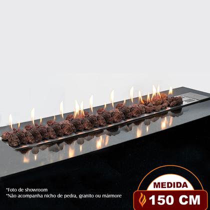 Imagem de Lareira a Gás Império 150cm - Aço Inox - Fogo & Art