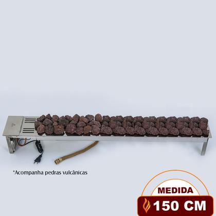 Imagem de Lareira a Gás Império 150cm - Aço Inox - Fogo & Art