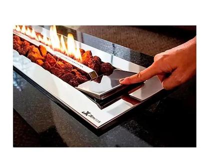 Imagem de Lareira a gas stile para area externas com tampa inox 304 med. 1,20x23,5x19cm - jx metais