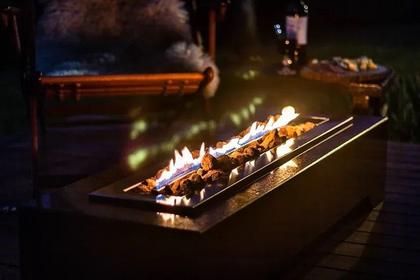 Imagem de Lareira a gas stile para area externas com tampa inox 304 med. 1,20x23,5x19cm - jx metais