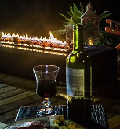 Imagem de Lareira a gas stile para area externas com tampa inox 304 med. 1,20x23,5x19cm - jx metais