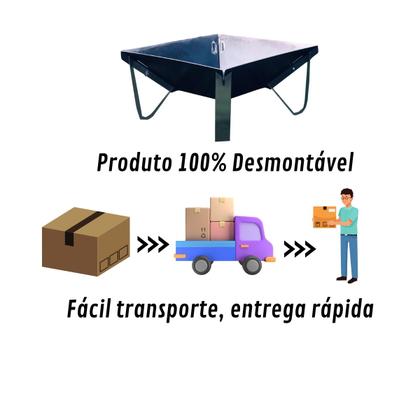 Imagem de Lareira a Lenha Portátil Área Externa Jardim 44x44cm Móve