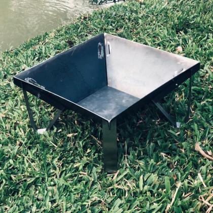 Imagem de Lareira a Lenha Portátil Área Externa Jardim 44x44cm Móve