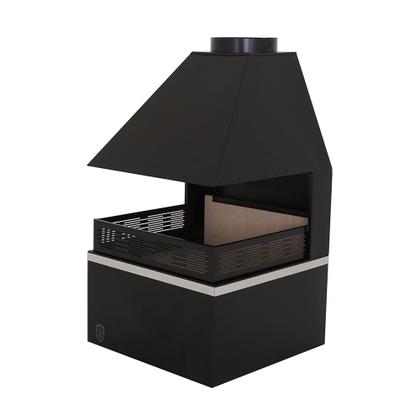 Imagem de Lareira De Meio Com Kit Instalação Preto Fornos Pinhal Com Canos