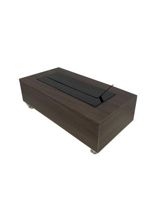 Imagem de Lareira Ecológica 60 cm Carvalho Etanol Álcool Rodízios OL 600 Queimador Preto Esmaltado