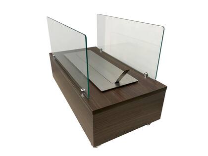 Imagem de Lareira Ecológica 60 cm Carvalho Inox Etanol Álcool Rodízios OL 600