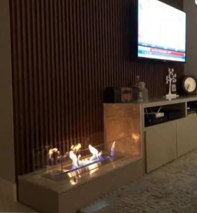 Imagem de Lareira Ecológica Classe A A Álcool Aço Inox- Queimador 50Cm