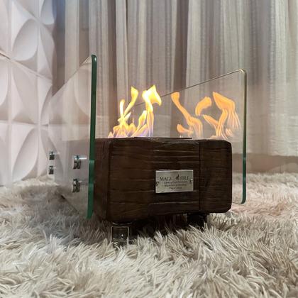 Imagem de Lareira Ecológica Dormente Com Vidros Completa 60cm A Álcool