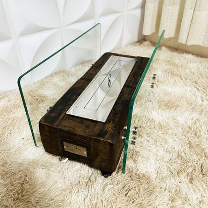 Imagem de Lareira Ecológica Dormente Com Vidros Completa 60cm A Álcool