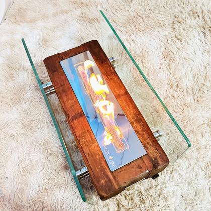 Imagem de Lareira Ecológica Dormente Com Vidros Completa 60cm A Álcool