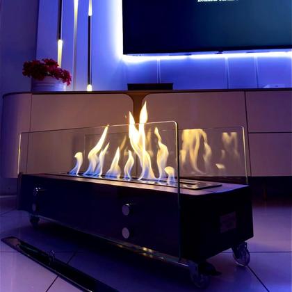 Imagem de Lareira Ecológica Dormente Com Vidros Completa 80cm A Álcool