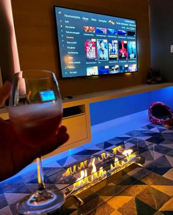 Imagem de Lareira Ecológica Grande 90cm Completa Etanol/Álcool Inox