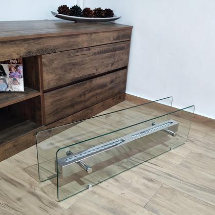 Imagem de Lareira Ecológica Grande 90cm Completa Etanol/Álcool Inox