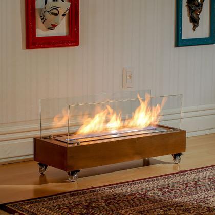 Imagem de Lareira Ecológica - Queimador De 60cm Madeira E Aço