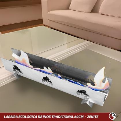 Imagem de Lareira Ecológica Tradicional Portatil em Inox 60cm à Álcool/Etanol - Zenite