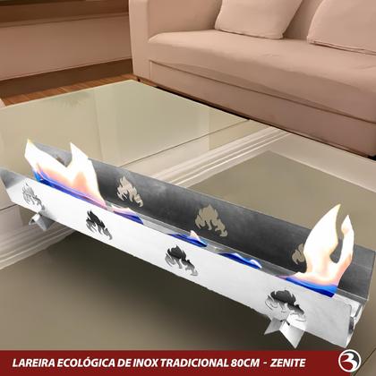 Imagem de Lareira Ecológica Tradicional Portatil em Inox 80cm à Álcool/Etanol - Zenite
