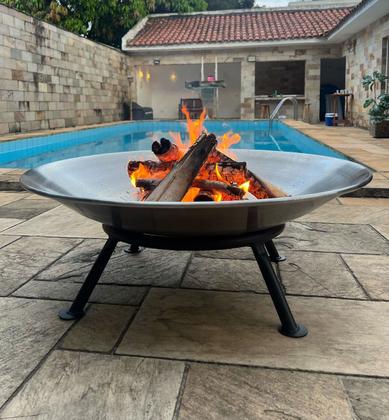 Imagem de Lareira Externa 80cm p/ Jardim a Lenha Fogueira