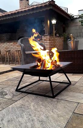 Imagem de Lareira Para Jardim 50cm Externa A Lenha Portátil