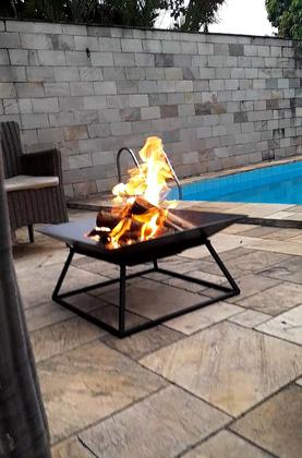 Imagem de Lareira Para Jardim 50cm Externa A Lenha Portátil