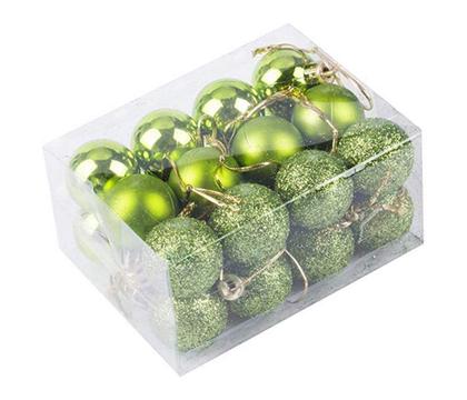 Imagem de lasenersm 24 peças 1.18 "/ 3cm Shatterproof enfeites de bola de Natal embalados em barril de plástico à prova de quebra bolas de árvore de Natal Uso de enfeites para o Natal Pequenos enfeites de árvore de casamento aniversário verde