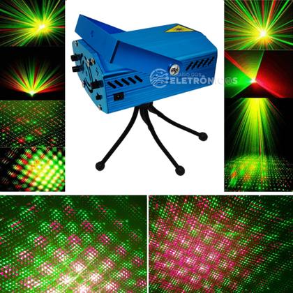 Imagem de Laser Portátil Luz Led Projetor Raios Holográfico Pisca Girando LEY1932