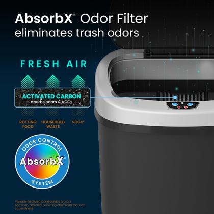 Imagem de Lata de lixo iTouchless 49L automática com sensor 2.0 Tech & Filter