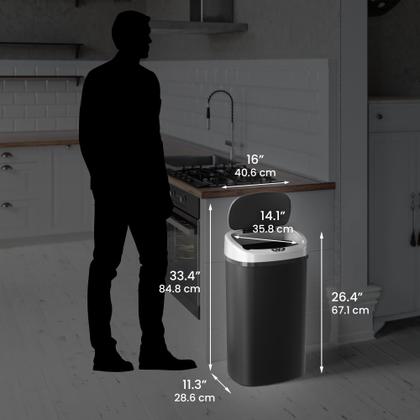 Imagem de Lata de lixo iTouchless 49L automática com sensor 2.0 Tech & Filter