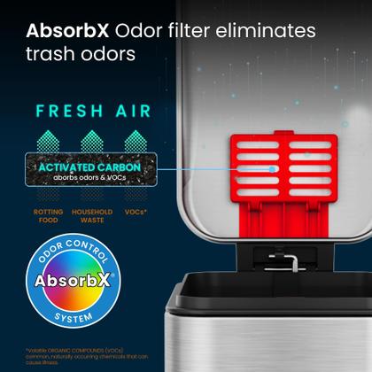 Imagem de Lata de lixo iTouchless SoftStep 11,4 L com tampa de aço inoxidável