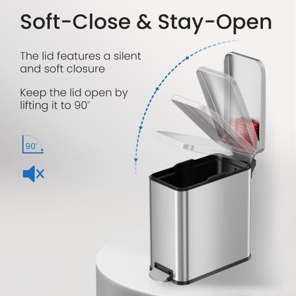 Imagem de Lata de lixo iTouchless SoftStep 11,4 L com tampa de aço inoxidável