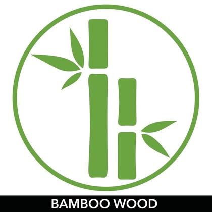 Imagem de Lata de lixo mDesign retangular de bambu com alças embutidas