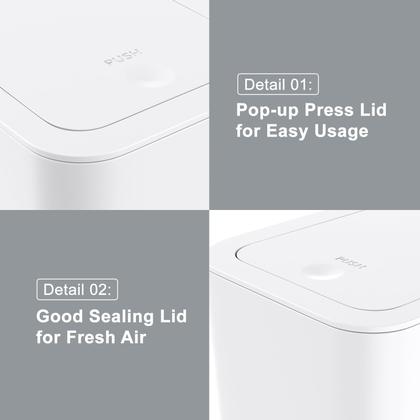 Imagem de Lata de lixo N. NETDOT, pacote de 3, 11,4 L com tampa para banheiro e cozinha