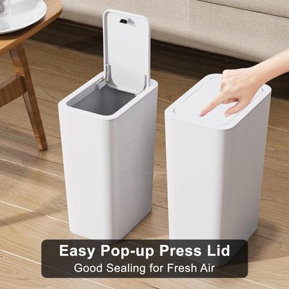 Imagem de Lata de lixo N. NETDOT, pacote de 3, 11,4 L com tampa para banheiro e cozinha