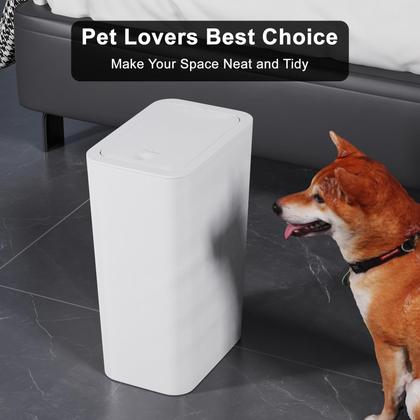 Imagem de Lata de lixo N. NETDOT, pacote de 3, 11,4 L com tampa para banheiro e cozinha