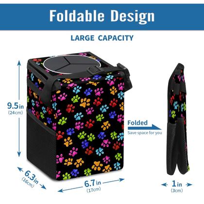 Imagem de Lata de lixo para carro GACTIVITY Paws Cat and Dog Print à prova d'água