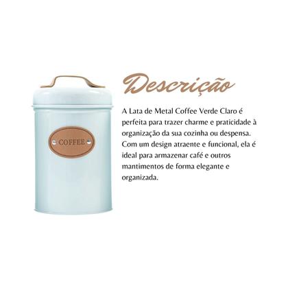 Imagem de Lata de metal verde coffe/team dolce home cda