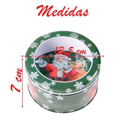Imagem de Lata Natalina Papai Noel Para Doces Chocolates