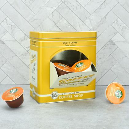 Imagem de Lata Porta Cápsulas de Café Mostarda Nespresso Dolce Gusto