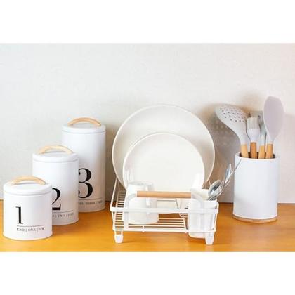 Imagem de Lata Porta Condimentos Metalla N1 800Ml Branco YOI