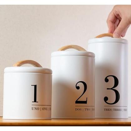 Imagem de Lata Porta Condimentos Metalla N1 800Ml Branco YOI