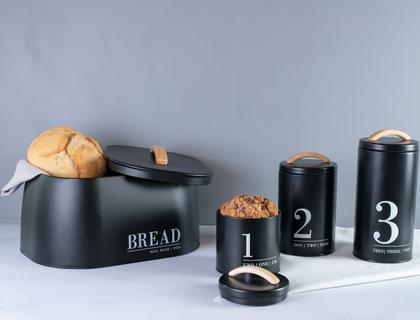 Imagem de Lata Porta Condimentos N3 Metalla Preto Cozinha Black Yoi