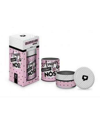 Imagem de Lata porta joias com 3 divisorias - amigas assim so nos - Brasfoot Presentes