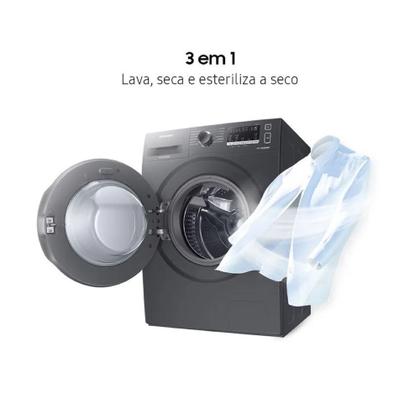Imagem de Lava e Seca 11 Kg Samsung Wd11a4453bx com 12 Programas de Lavagem Inox 127v