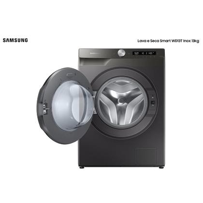 Imagem de Lava e Seca 13 Kg Samsung Eco Bubble Inox com 25 Programas de Lavagem - WD13T504DBN