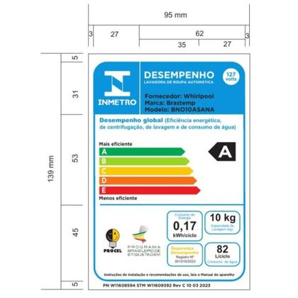Imagem de Lava e Seca Brastemp 10kg/6kg titanium com Smart Sensor, Lavar com Vapor e Função Secagem - BNO10AS