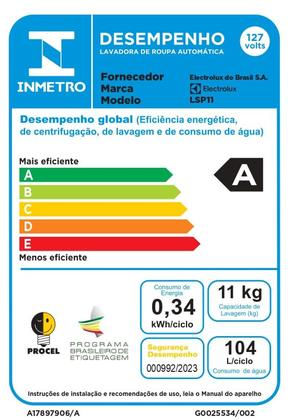 Imagem de Lava e Seca Electrolux 11Kg Branca Perfect Care Inverter com Água Quente/Vapor (LSP11)