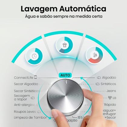Imagem de Lava e Seca Hisense 3S 12kg/8kg Inverter 16 Programas com Wi-Fi Preta Noir - WD3S1243BB1