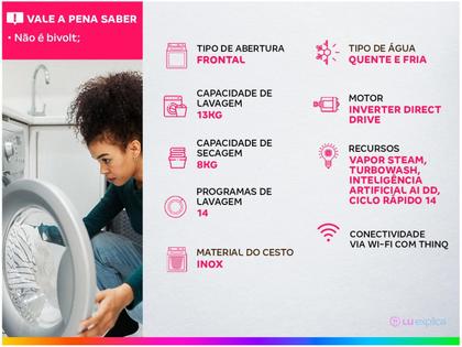 Imagem de Lava e Seca LG 13 KG CV5013BC4 VC4 110v